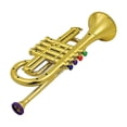 thumbnail image 3 of Trumpet Kids Musical Wind Instruments ABS Metallic Gold Trumpet with 4 Colored Keys, 3 of 5