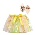 thumbnail image 4 of GBSYEWXS Toddler Child Girls Skirt Patchwork Print Mini Skirts Light Yellow Size 5-8 Years, 4 of 4