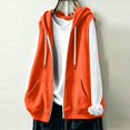 thumbnail image 6 of Sleeveless Hoodie Women Summer Fall Casual Zip Up Jacket Hooded Sweatshirt with Pockets Vest Outerwear, 6 of 8