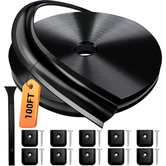 Beiled 100 ft Heavy-Duty RV Exterior Strip, Vinyl Rubber Sealing Strip, Black