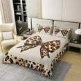 thumbnail image 2 of Erosebridal Leopard Print 100% Cotton Duvet Cover Queen Size,Wildlife Bowknot 100% Cotton Comforter Cover Queen,Golden Black,Reversible,Super Cozy,3-Piece(No Comforter), 2 of 6