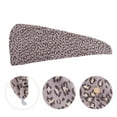 thumbnail image 3 of Unique Bargains 1 Pc Water-absorbent Leopard Print Hair Towel for Bathroom Hotel Coral Fleece Light Purple, 3 of 5