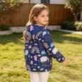 thumbnail image 7 of Lutiedan Girls Hooded Jackets Snap Button Long Sleeve Cartoon Print Jackets Fall Windproof Jacket with Pockets Size 1-9, 7 of 7