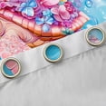 thumbnail image 4 of Homewish Pink Sea Turtle Black Out Curtains for Kid, Dreamy Groovy Flower Curtains Pack of 2 (42x63 Each), Blue Ocean Theme Bedroom Curtains, Living Room Curtains Decor, 4 of 6