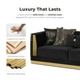 thumbnail image 5 of Furniture of America Gadulan Glam Fabric Zebra Print Adult Sofa, Black and Gold, 5 of 17