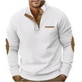 thumbnail image 2 of Leesechin Men's Quarter-Zip Sweater Pure Cotton Mock Neck Knit Long Sleeve Pullover Sweater, 2 of 6