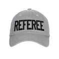 thumbnail image 1 of Classic Referee Hat Premium Cotton Low Profile Unstructured Adjustable Strapback Grey Black, 1 of 3
