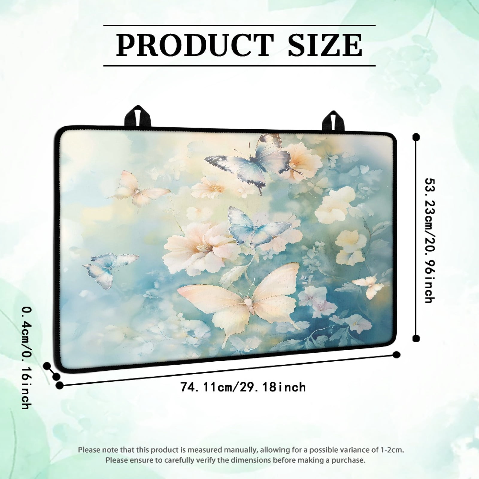 Renewold Ceramic Glass Stove Top Cover Stove Mat Stove Burner Cover Multipurpose Rubber Desk Saver Pad Washer Dryer Top Cover Range Cover for Counter Top, Butterfly Flower Blue