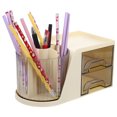 thumbnail image 4 of OULII 1Set Yellow Plastic Rectangular Desk Organizer for Office Use Desk Supply Organizer, 4 of 4