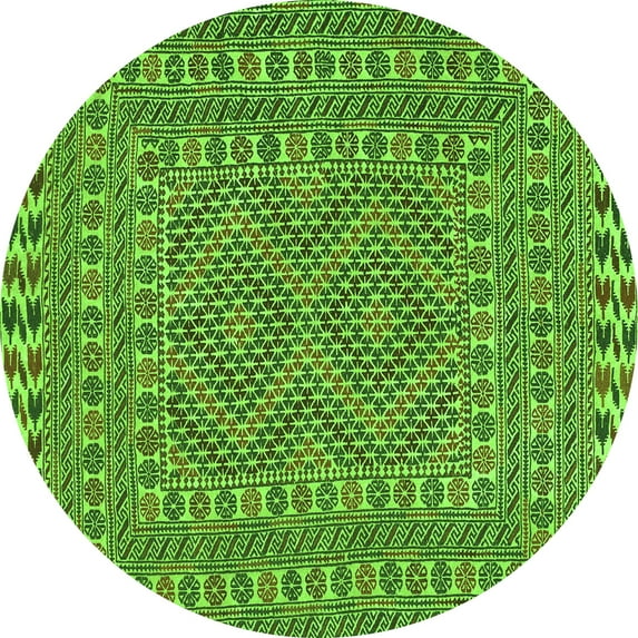 Ahgly Company Indoor Round Persian Green Traditional Area Rugs, 4' Round