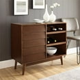 thumbnail image 2 of Pemberly Row 36" Louvered Door Home Bar Cabinet with Adjustable Shelf in Walnut, 2 of 5