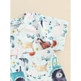 thumbnail image 5 of Suealasg Baby Boy Girls Summer Farm Jumpsuit Short Sleeve Crew Neck Animal Tractor Print Tank Romper 3 6 12 18 Months Newborn Casual Bodysuit, 5 of 6