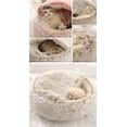 thumbnail image 4 of Cama para Gatos Mullida, Redonda, Suave, de Felpa, con Capucha, cojín para Dormir cálido para el Invierno, Antideslizante, Lavable a máquina para Gatos y Cachorros, marrón, 40 cm, 4 of 4