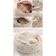 thumbnail image 4 of Cama redonda y esponjosa para gatos, cueva de felpa suave con capucha, cojín para dormir cálido de invierno, antideslizante, lavable a máquina para gatos y cachorros, marrón, 40 cm, 4 of 4