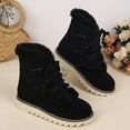 thumbnail image 5 of IUJSOY Snow Boots for Women Suede Lace up Thickened Warm Chunky Non-Slip Winter High Top Booties, 5 of 9