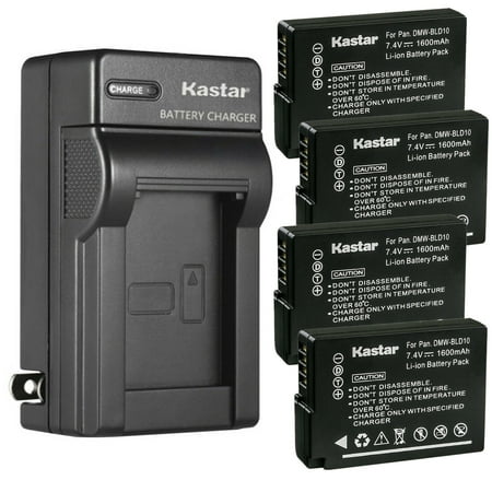 Kastar 4-Pack Battery and AC Wall Charger Replacement for Panasonic DMC-GX1 DMC-GX1W DMC-GX1X DMC-G3 DMC-G3K DMC-G3W DMC-GF2 DMC-GF2C DMC-GF2W Cameras DMW-BLD10 DMW-BLD10E DMW-BLD10PP Battery