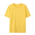 thumbnail image 4 of Aihuaihua Men's Gym Shirts Crew Neck Short Sleeve Relaxed Fit Cotton Men's Basic Shirt Basic Style Young Mens Clothes Yellow XXXXL, 4 of 4