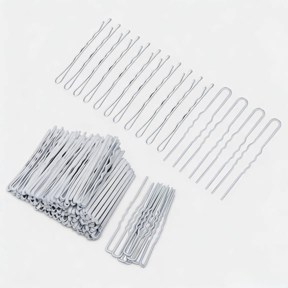 110Pcs White Hair Pins Set, 100 Bobby Pins & 10 U Shaped Hair Pins 2.2 Inch with Storage Box for Women Girls