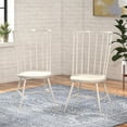 thumbnail image 5 of Weston Home Chelsea Modern Metal & Wood Dining Side Chair, White (Set of 2), 5 of 6
