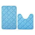 thumbnail image 3 of 2 Piece Geometric Design Solid Color Memory Foam Rug Set Non-Slip PVC Backing, 3 of 7