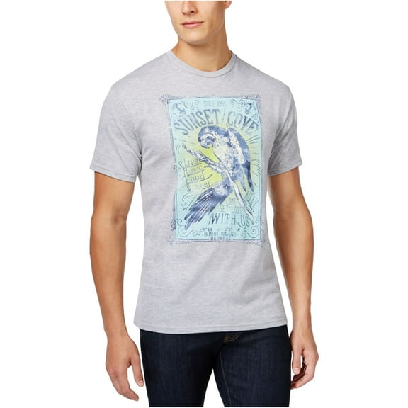 G.H. Bass & Co. Mens Sunset Cove Graphic T-Shirt, Grey, Medium