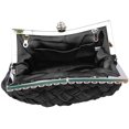 thumbnail image 3 of Chicastic Pleated and Braided Rhinestone studded Wedding Evening Bridal Bridesmaid Clutch Purse - Black, 3 of 3