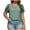 Green, variant on Hvyesh Plus Size Shirts for Women Summer Eyelet Lace Tops Puff Short Sleeve Tunics Tops Fashion V Neck Puff Sleeve T Shirts