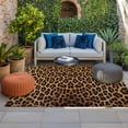 thumbnail image 2 of Brown Leopard Print Outdoor Rug for Patio/Deck/Porch, Non-Slip Large Area Rug 3 x 5 Ft, Classic Abstract Animal Patterned Indoor Outdoor Rugs Washable Area Rugs, Reversible Camping Rug Carpet Runner, 2 of 8