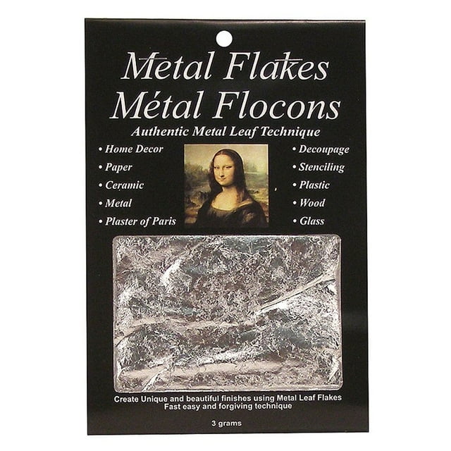 Speedball 10010 Mona Lisa Silver Flakes - Composición de copos de hojas de metal - Paquete de 3 gramos