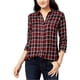 thumbnail image 1 of Lucky Brand Camisa con botones a cuadros para mujer, rojo, extragrande Lucky Brand Camisa con botones, 1 of 2