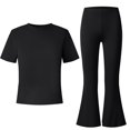 thumbnail image 6 of Gubotare Teen Girls Clothes Girls Clothes 2 Piece Cute T-Shirt Tops & Cargo Pants Spring Summer Outfits Teen Girls Size 8-9 (Black,8-9 Years), 6 of 6