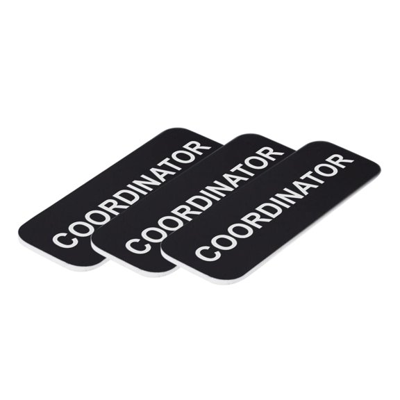 Coordinator 1 x 3" Name Tag/Badge, Black, (3 Pack)