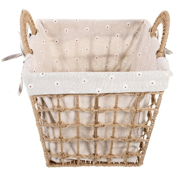 FRCOLOR Storage Decorative Woven Basket Rope Linen-lined