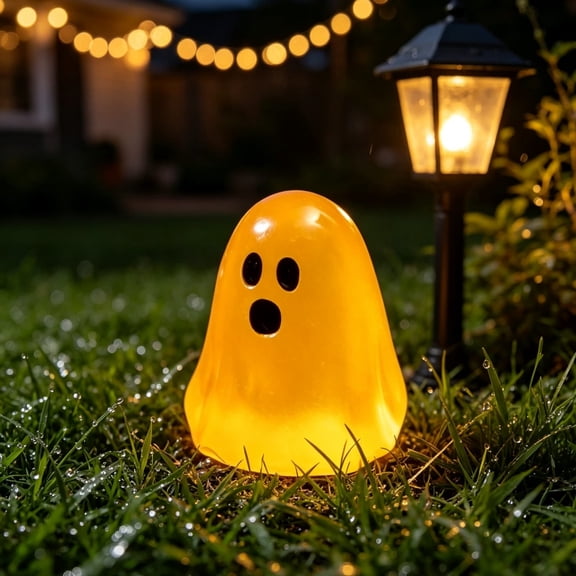 50pcs Lighted Mini Ghost Halloween Figurine, Glowing Little Ghost Trinket for Tabletop, Mantel, Shelf, Entryway and Party Display, Cute Seasonal Accent for Spooky Home Decoration, H
