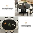 thumbnail image 5 of Virans 59" Extendable Round Dining Table for 4-8 , Modern Kitchen Oval Dining Table, Space Saving, Wooden Tabletop & Base, Black, 5 of 8