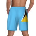 thumbnail image 2 of Men's Flag Of Saint Lucia Swim Trunks with Compression Liner Bathing Suit Swimwear, 2 of 2