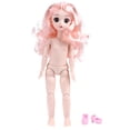 thumbnail image 1 of Muñeca de 30 cm, bonita y a la moda, para niñas y niños, con articulaciones móviles, regalo de cumpleaños (pelo rizado, cuerpo rosa, 30 cm y zapatos)., 1 of 12