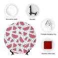 thumbnail image 4 of Wukai Watermelon Print Decorative Plate for Display,Bone China Decorative Plate, Ceramic Dinner Plate with Stand, Vertical Ceramic Plate-6in, 4 of 6