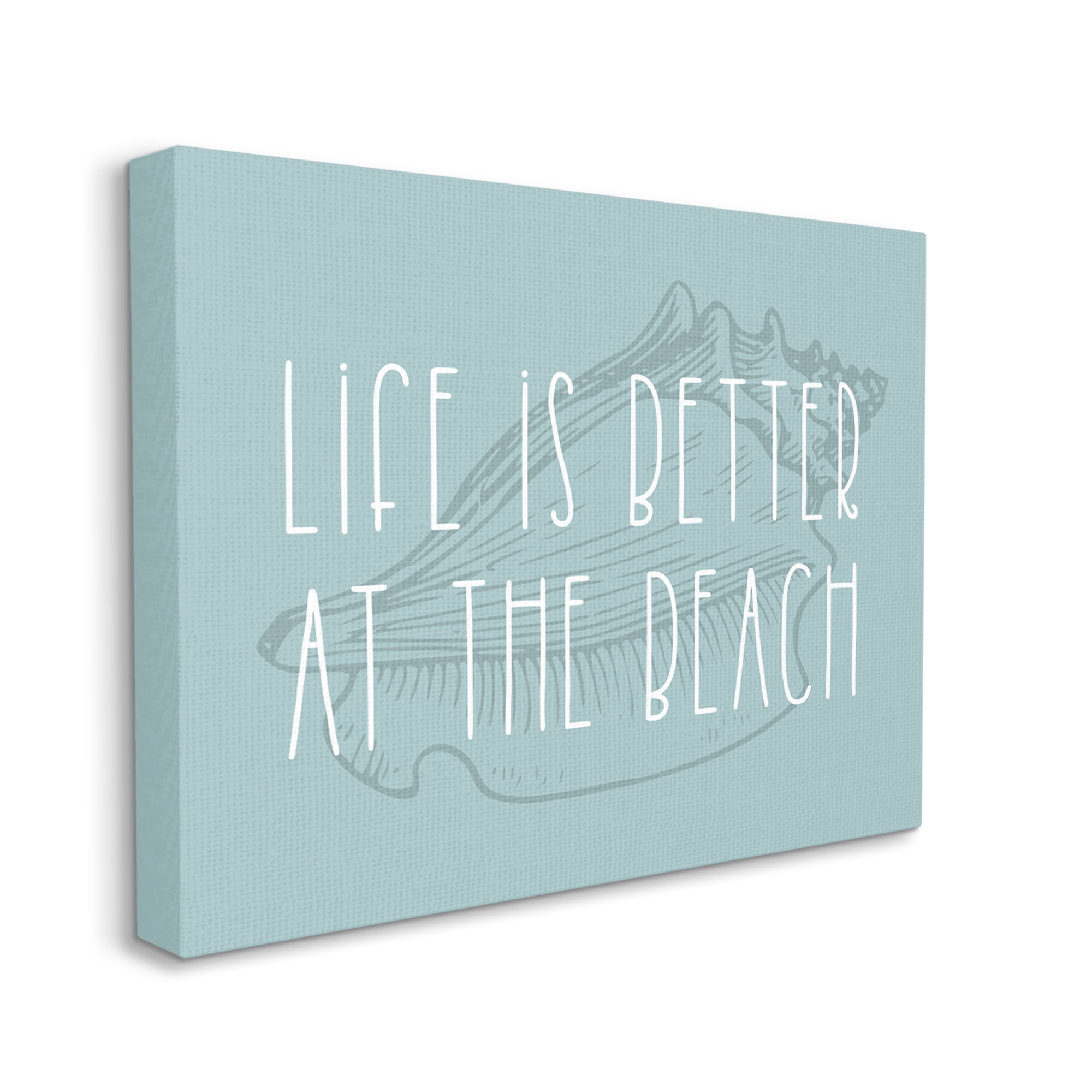 Stupell Industries Better at Beach with Shell Animals & Insects Painting Gallery Wrapped Canvas Art Print Wall Art, 30 x 24