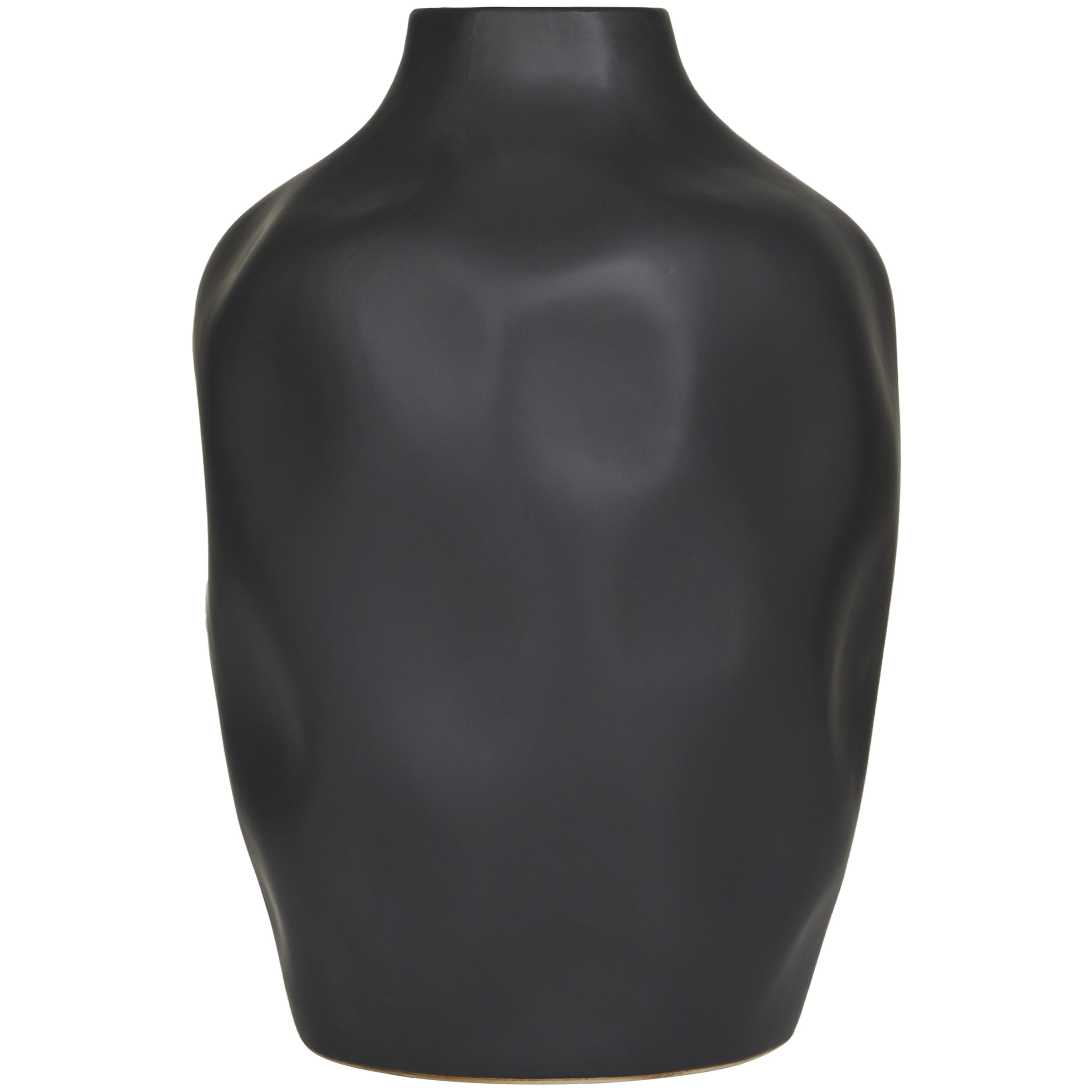 CosmoLiving by Cosmopolitan 9"W, 14"H Ceramic Modern Vase, Black, 1-Piece