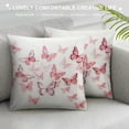 thumbnail image 3 of MLJA Butterfly Decorative Throw Pillow Cover Pillow Case Cushion Cover for Summer Sofa Bedroom Couch Home Decor Pink, 3 of 5