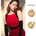 thumbnail image 4 of Gold Geometric Drop Dangle Earrings for Women Long Link Dangle Earrings Jewelry Gift, 4 of 5