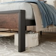 thumbnail image 4 of Amolife Queen Size Bed Frame, Heavy Duty Metal Platform Bed with Wooden Headboard & Footboard, Mahogony, 4 of 9