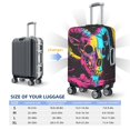 thumbnail image 4 of Gukieu Neon Gothic Skull Moon Print Suitcase Protective Cover, Elastic Zipper Buckle Suitcase Protective Cover, Suitable for Travel, Business Trip-X-Large, 4 of 7
