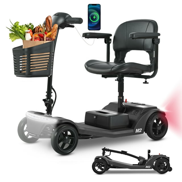 Mobility Scooter for Adults, Senior 4 Wheels Electric Powered Chargeable Device for Travel