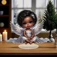 thumbnail image 2 of JoyMoreHome Christmas Acrylic Angel Decor, Holiday Theme 2D Flat Ornament, for Tabletop, Office, Livingroom, Shelf, Christmas Party, 2 of 6