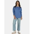 thumbnail image 4 of Time and Tru Women's Tunic Sweatshirt with High-Low Hem, Sizes XS -4X, 4 of 5