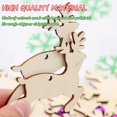thumbnail image 3 of Adornos navideños de madera sin terminar, 10 piezas, colgantes en blanco, rebanadas de madera con hilo de yute, manualidades para decoración de árbol de Navidad DIY, 3 of 4