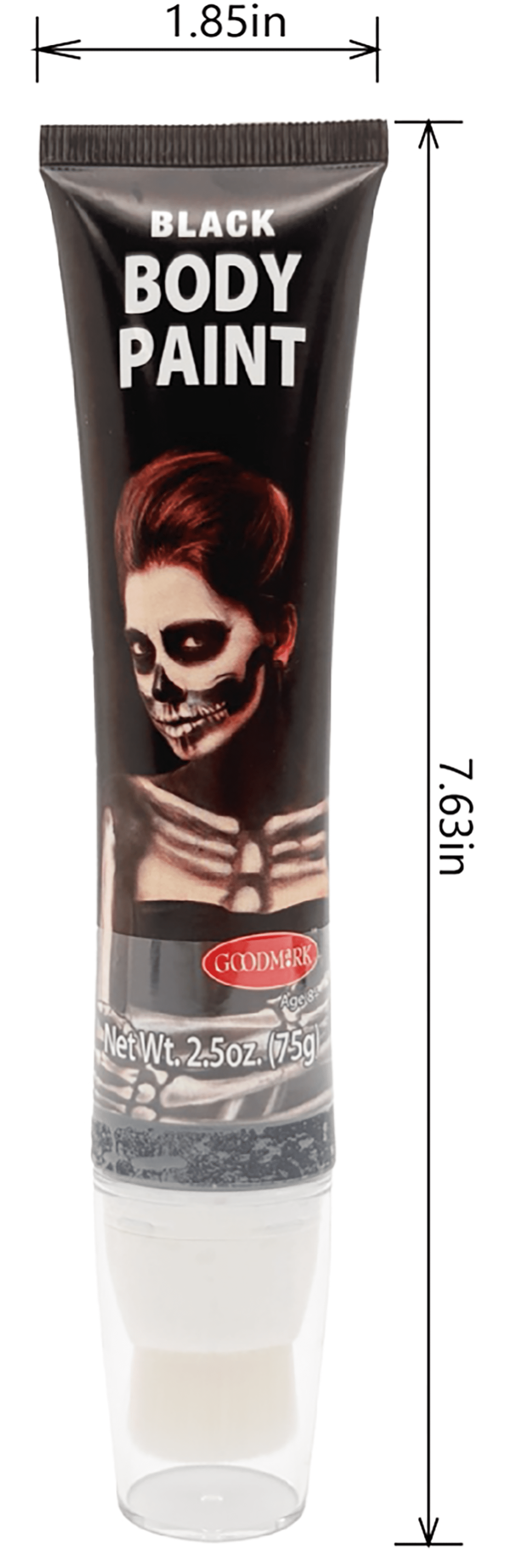 Black Body Paint, 2.5oz, Halloween Make-Up for Adults, by Goodmark