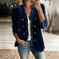 thumbnail image 3 of Guluxicc Women's Velour Dressy Jackets Ruffled Trim Long Sleeve Casual Jackets with Pockets for Everyday Fall Winter, 3 of 8